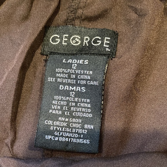 George Dark Brown, Red, and Cream Skirt EUC - Picture 4 of 5